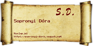 Sopronyi Dóra névjegykártya
