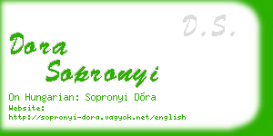 dora sopronyi business card